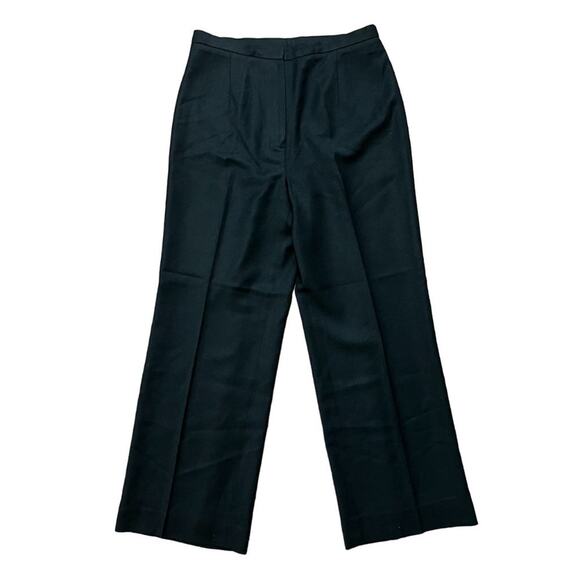 VTG TALBOTS Luxurious Italian Wool Wide Leg Trouser Pants in Black SZ 6 - Picture 1 of 9